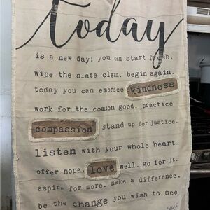 Inspirational Wall Hanging with Black and Brown Text